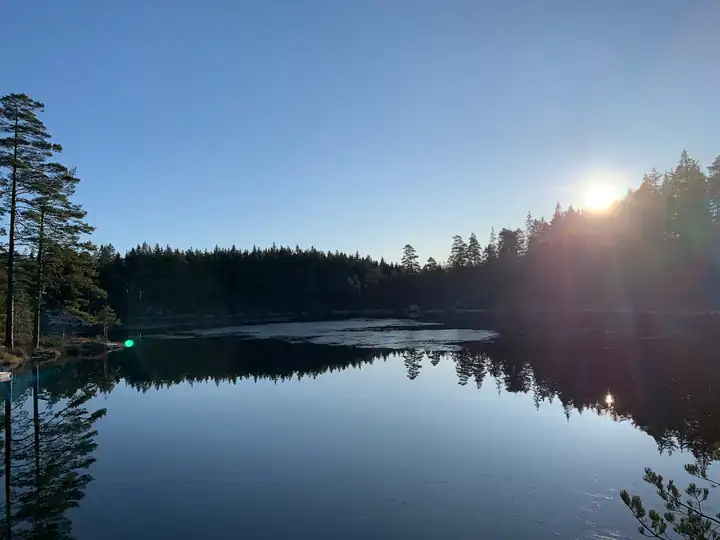 Sunset over the lake