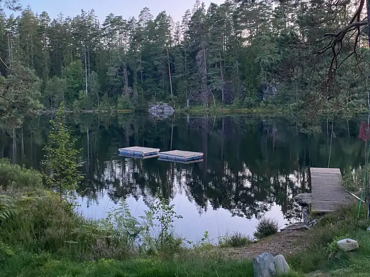 Rafts on the lake