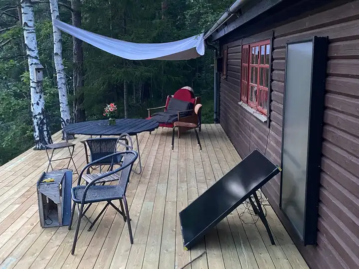 The deck with the solar panel