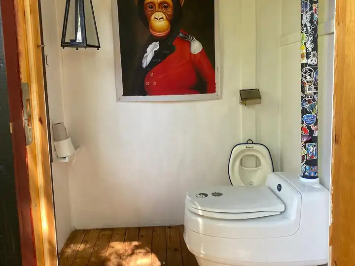 Inside the toilet house